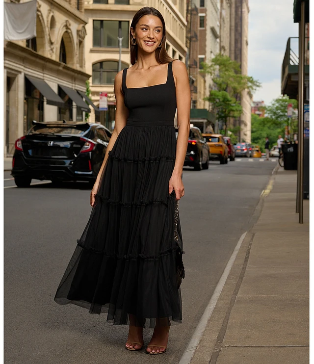 【海外限定】AdriannaPapell ドレス☆Adrianna by Knit and Mesh Buy Adrianna by Adrianna Papell Knit And Mesh Black Dress