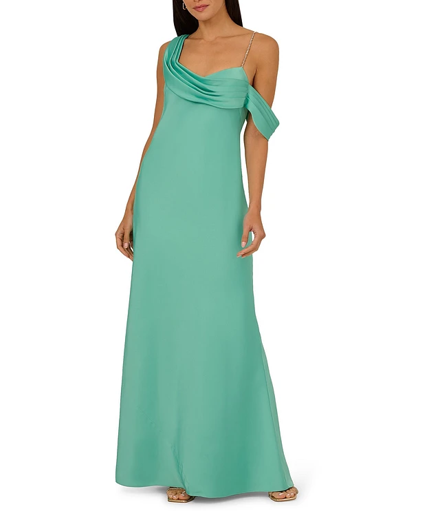 【海外限定】AdriannaPapell ドレス☆Crepe Asymmetric Bow Maxi Adrianna Papell Crepe Asymmetric Bow Maxi Dress, Midnight