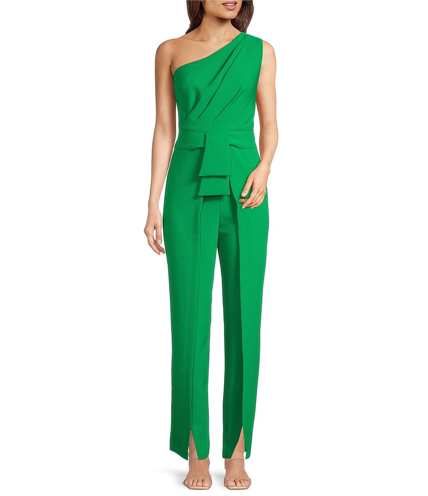 Alex Marie Aliza One Shoulder Wide Leg Crepe Jumpsuit at