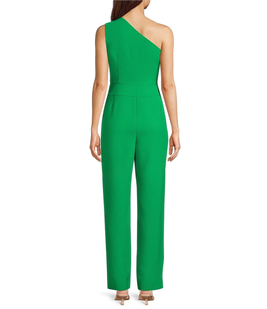 Alex Marie Aliza One Shoulder Wide Leg Crepe Jumpsuit at