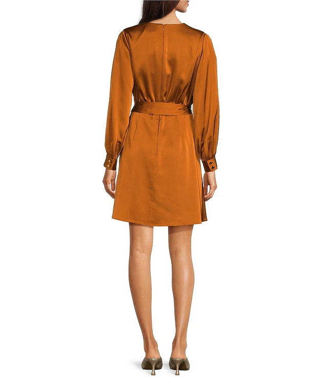 Alex Marie Chantal Crepe One Sleeve Above Knee Caftan Dress