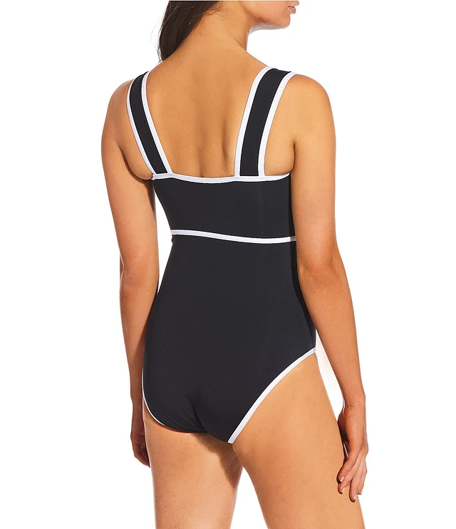 【THE MOZZ】[Premium] Marie Linen One Piece Naples White Mazy Swimsuit | Official Site
