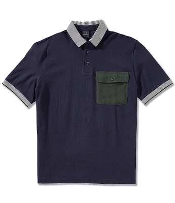 トップス 00s armani exchange faded knit polo A|X ARMANI EXCHANGE mens Short Sleeve Jersey Knit Polo Shirt