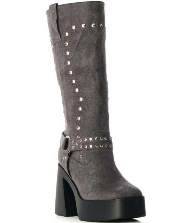 Azalea Wang Muna Studded Moto Boots at Hamilton Place in