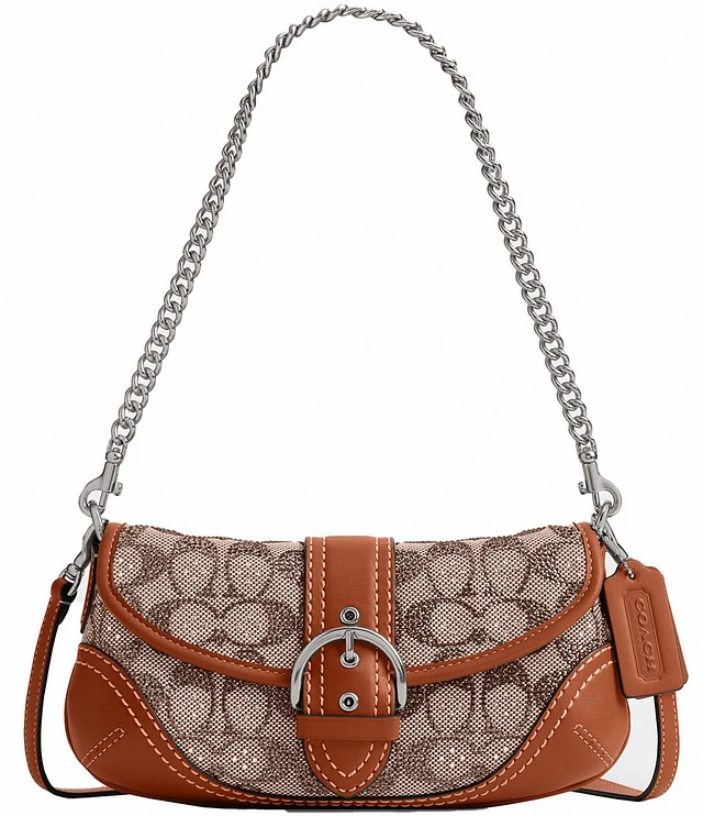 バッグ COACH Soho Signature Suede Shoulder Bag Coach 1463 Beige Suede Signature C Soho Shoulder Bag