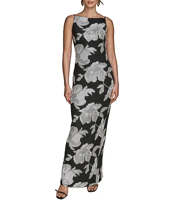 【Donna Karan New York】Square-Neck Sleeveless Dress Donna Karan Square Neck Sleeveless A-Line Belted Midi Dress