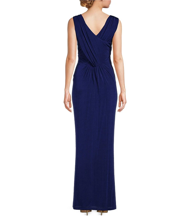 【Donna Karan New York】V-Neck Ruched Sheath Dress Donna Karan New York Women's V-Neck Ruched Sheath Dress - Macy's