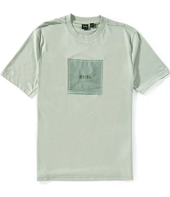 ★Hugo Boss★ Reflective Logo Short Sleeve T-Shirt Regular F BOSS - Cotton-jersey T-shirt with decorative reflective