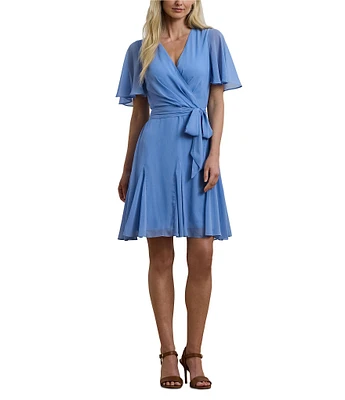 【Ralph Lauren】Flutter-Sleeve Fit & Flare Dress☆ワンピース Ralph Lauren】Flutter-Sleeve Fit & Flare Dress☆ワンピース