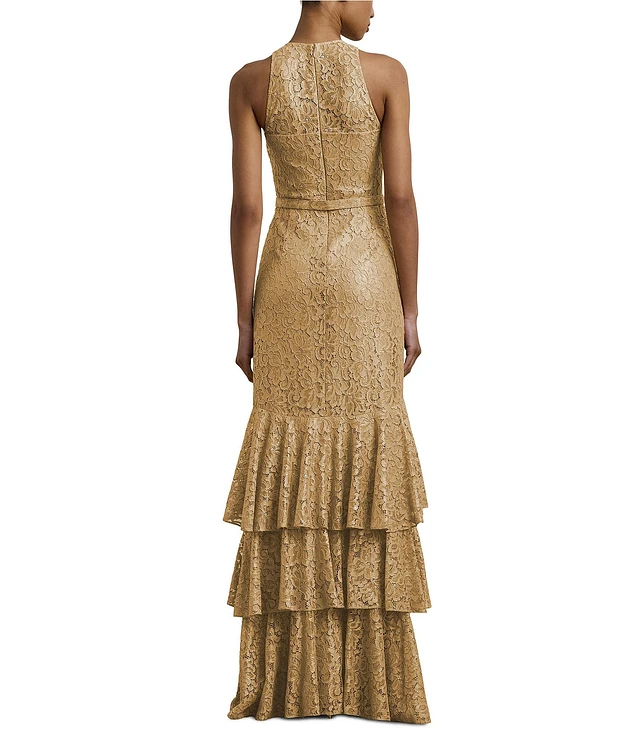 【LAUREN RALPH LAUREN】BELTED CREPEシュミーズドレス Belted Crepe Dress