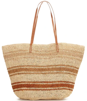 Mar Y Sol Roma Stripe Raffia Straw Tote Bag | The Shops at