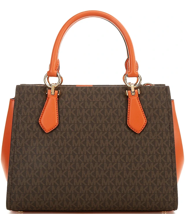 トートバッグ ROCKCAKE Square Logo Satchel Bag Brown RC24BAG00400 Sheila Large Signature Logo Tote Bag | Michael Kors [US]