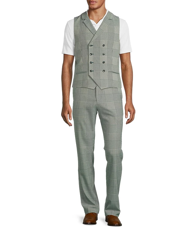 Murano Shape of Water Collection Double Breasted Glen Plaid Suit
