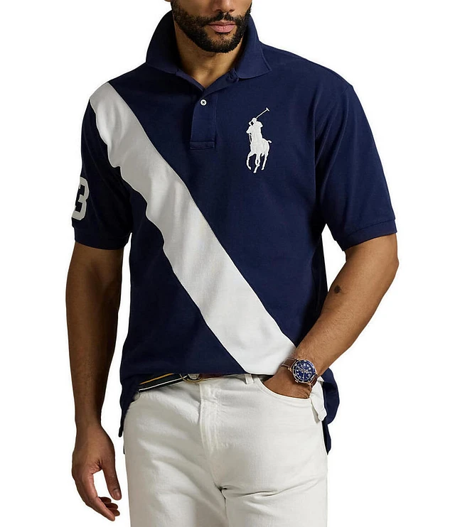 Polo Ralph Lauren Big & Tall Big Pony Mesh Diagonal Stripe