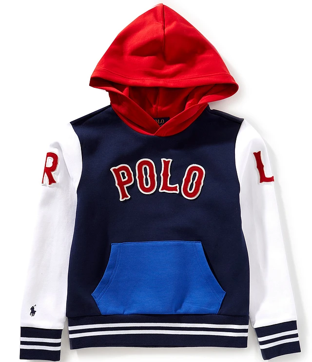 Polo Ralph Lauren Logo Color-Blocked Double-Knit Hoodie at