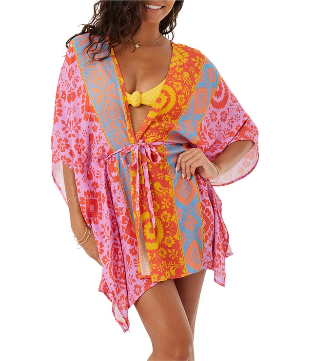 Roxy Tapestry Patchwork Wanderer Kimono Swim Cover-Up at Hamilton