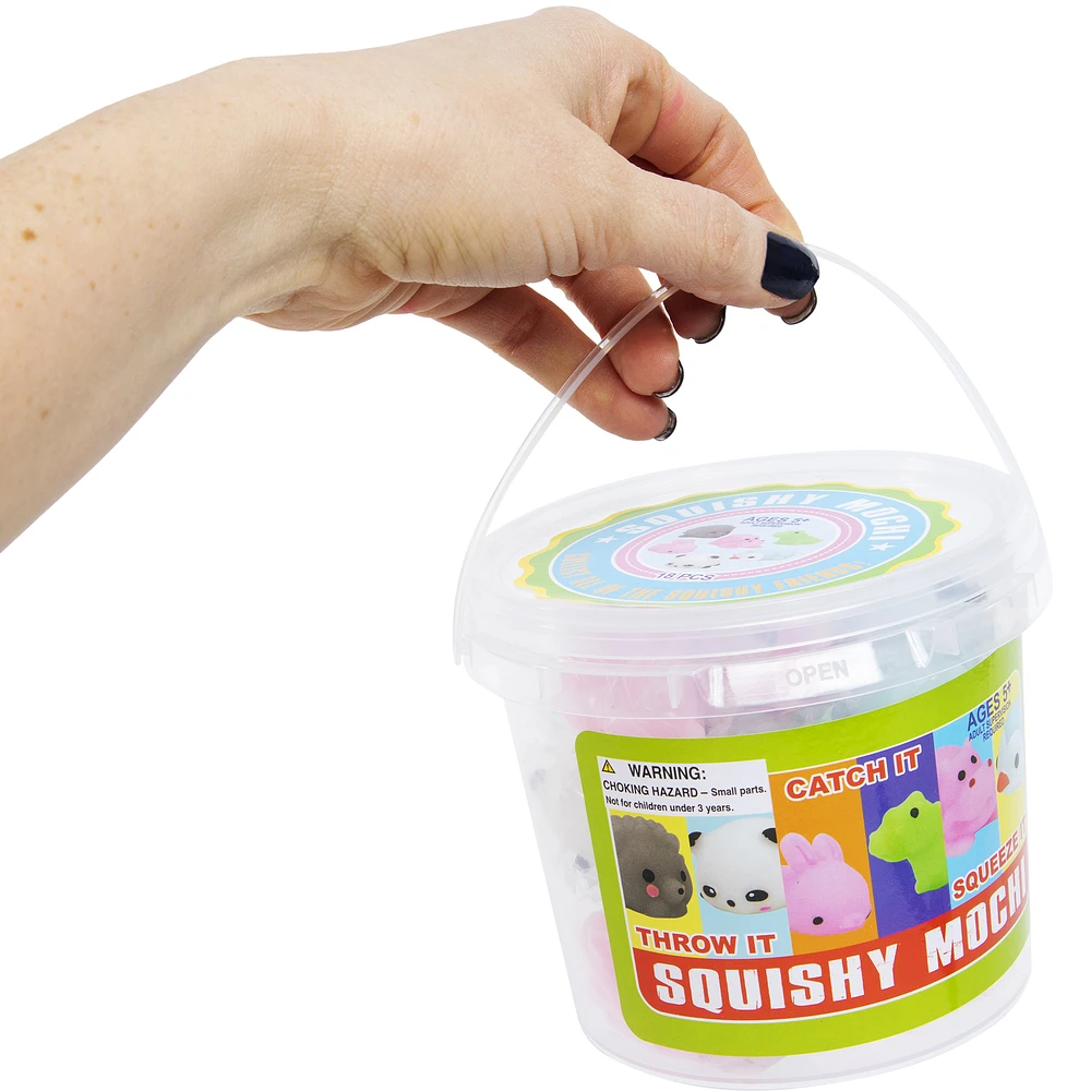Five Below Squishy mochi 16-piece bucket at Hamilton Place