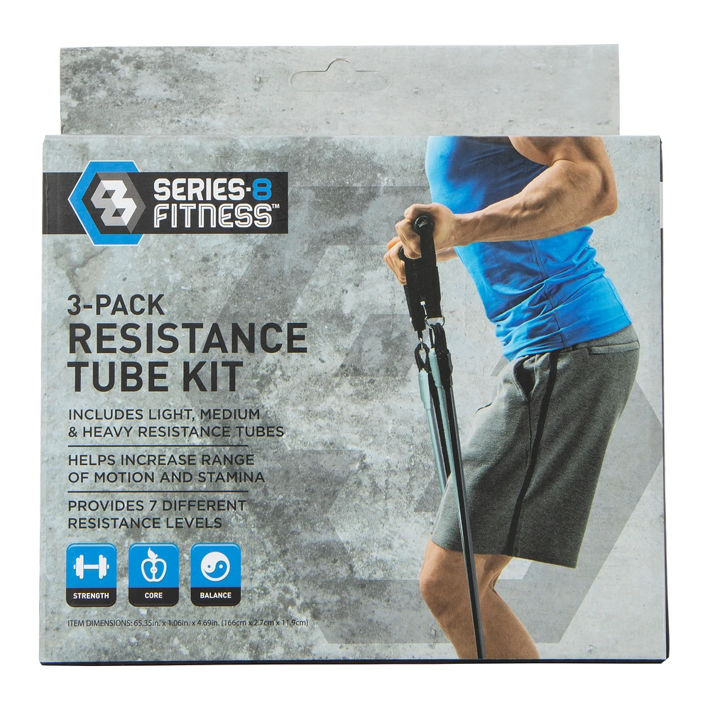 エクササイズグッズ wnnfm753 Five Below Series-8 fitness™ resistance tube kit 3-pack at