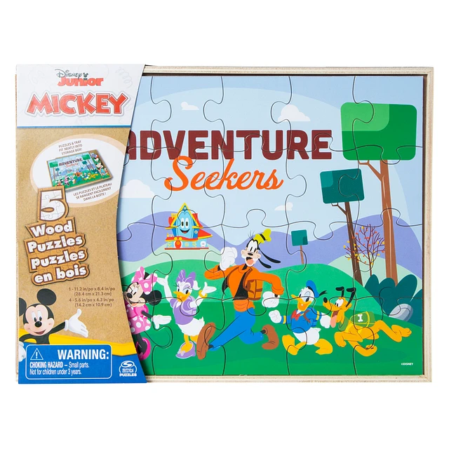 Disney - TN Five Below Disney Junior Mickey 5 wood puzzles & box set at