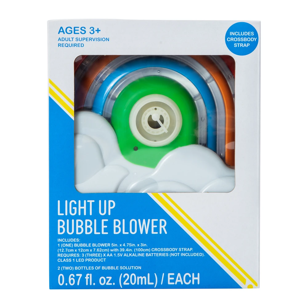 Five Below Light Up Rainbow Bubble Blower With Strap at