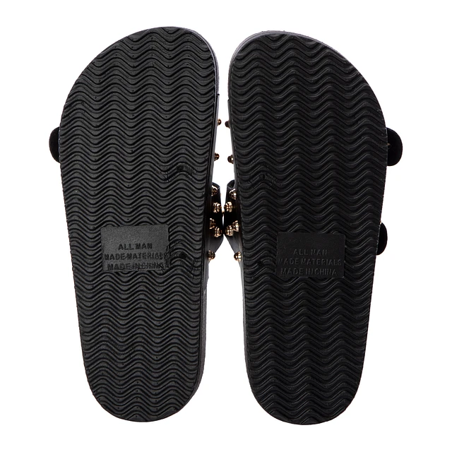 Five Below Ladies Studded Double-Buckle Slide Sandals at