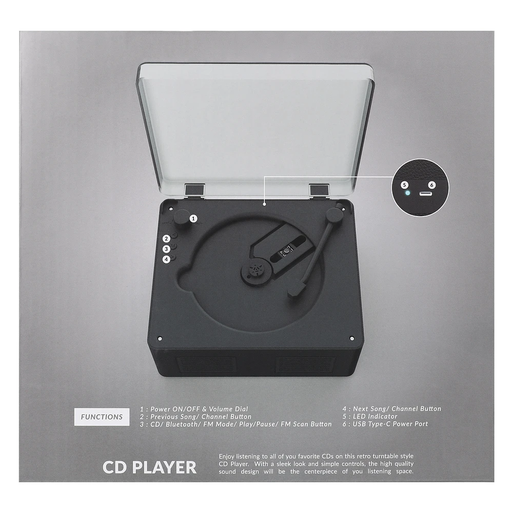 Five Below Bass Jaxx™ CD Player With Bluetooth