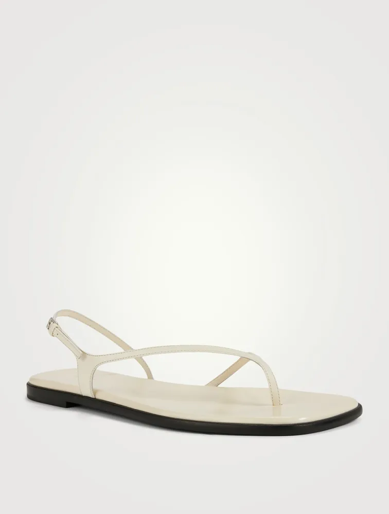 THE ROW Constance Leather Slingback Thong Sandals | Square One