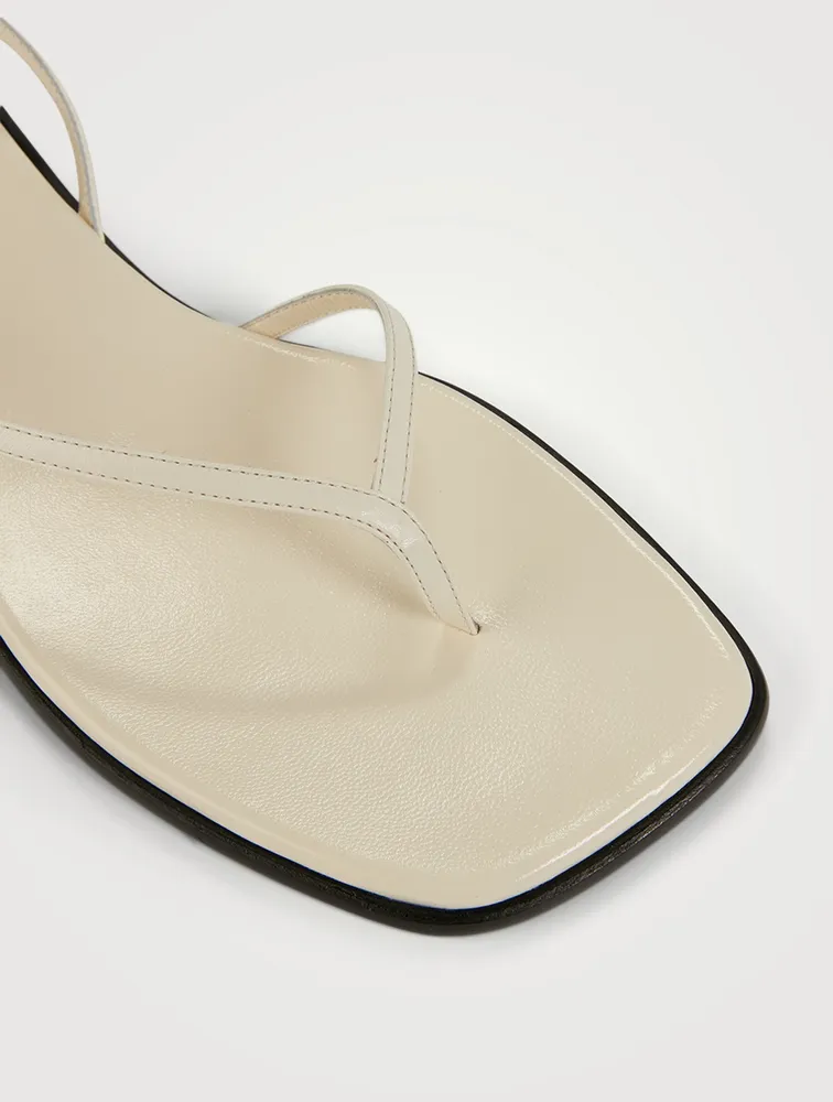 THE ROW Constance Leather Slingback Thong Sandals | Square One