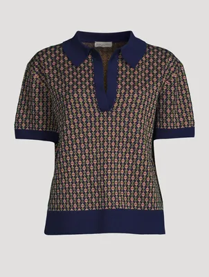 Zara EMBROIDERED JACQUARD POLO | Square One