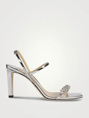 Michael Kors Imani Embellished Metallic Faux Suede Sandal