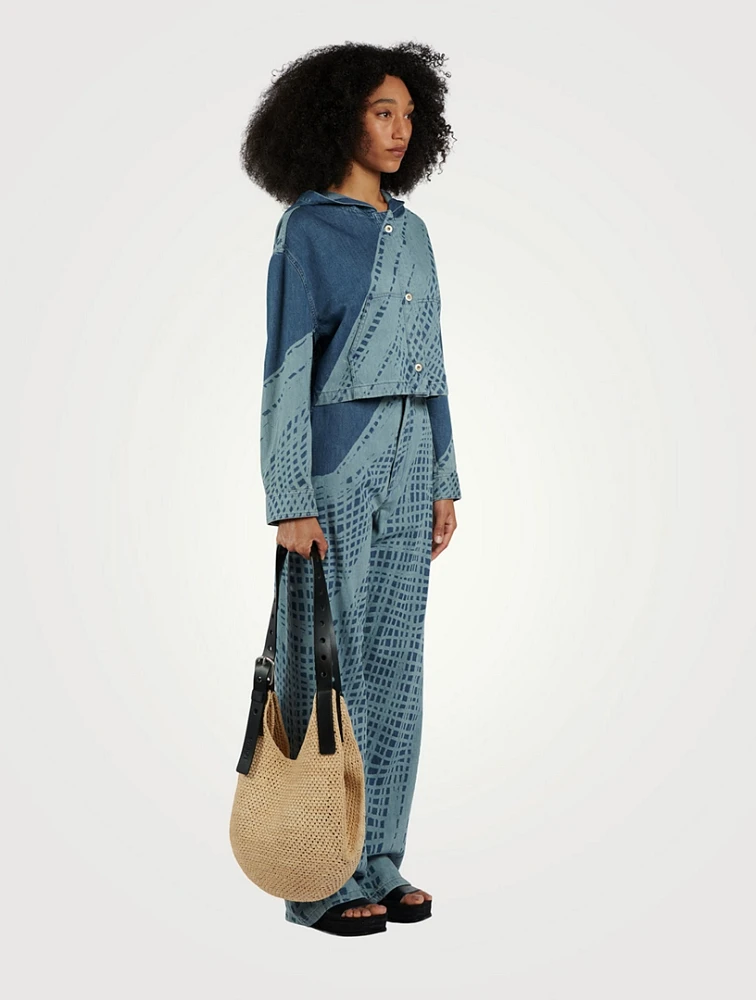 Loewe x Paula's Ibiza Punch Hole Raffia Shoulder Bag