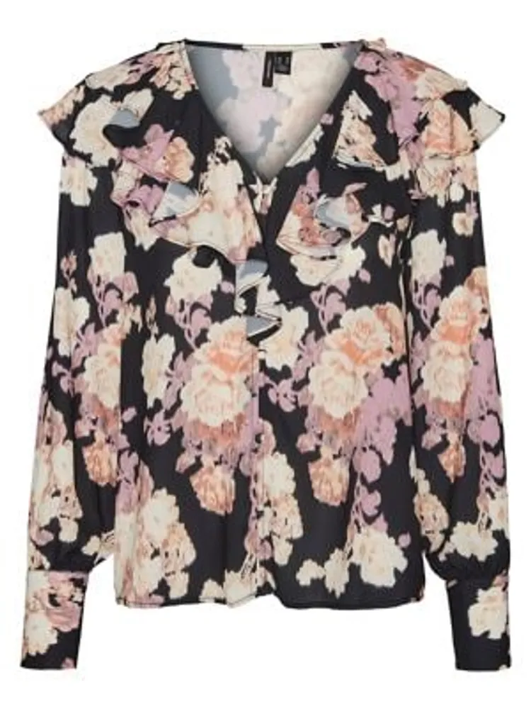 Sandro + Bluebird Balloon-Sleeve Floral Top | Hillcrest Mall