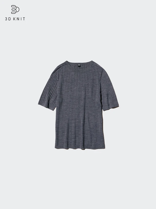 mare ♡Machine Washable Half Sleeve Knit 3D Knit Mesh Half-Sleeve Sweater (Mame Kurogouchi) | UNIQLO US