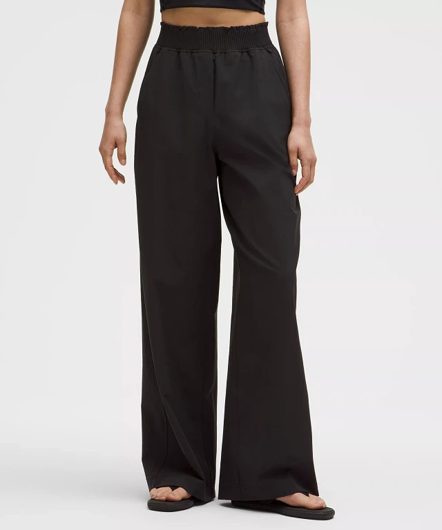 Lululemon athletica Stretch Woven Ruffle-Waist Wide-Leg Pant