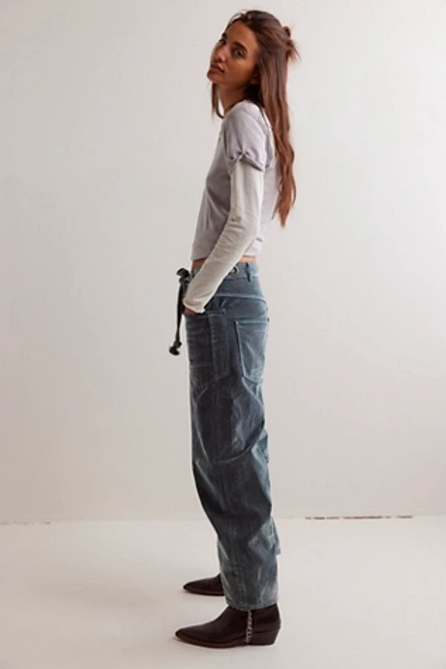 Free People ★ We The Free Moxie Flocked Barrel Jeans We The Free Moxie Flocked Pull-On Barrel Jeans | Free People