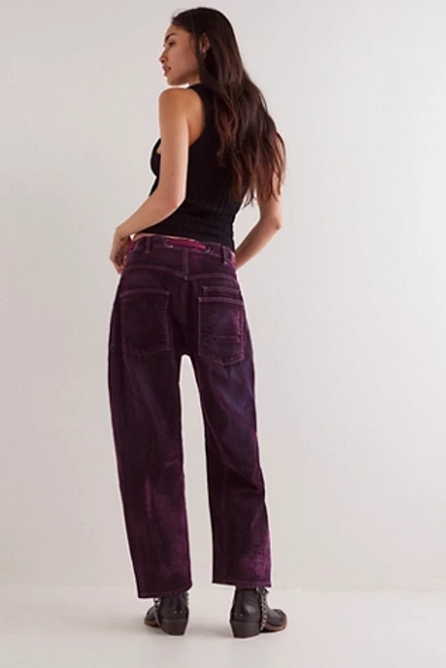 Free People ★ We The Free Moxie Flocked Barrel Jeans We The Free Moxie Flocked Pull-On Barrel Jeans | Free People