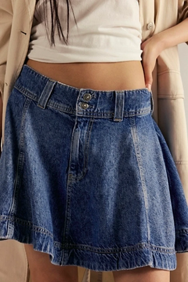 【WONDER WONDER】Sleven Y2K Vintage Studded Mini Denim Skirt Slaven Y2K Vintage Stud Mini Denim Skirt - WONDER WONDER