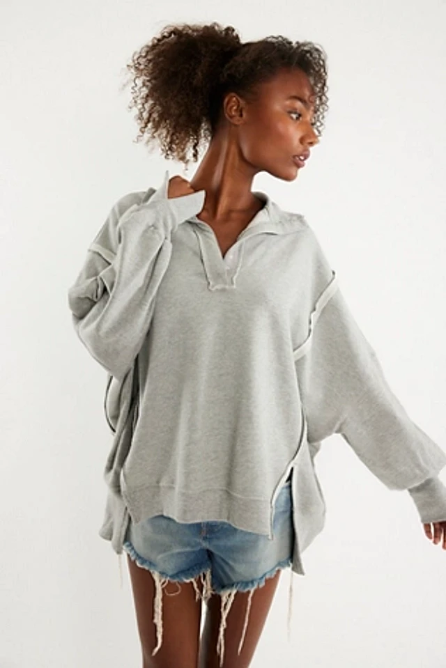 フリーピープル Free People Camden Henley レディース Sweaters Grey Opal Free People Women's Camden Henley, Grey Opal at Amazon
