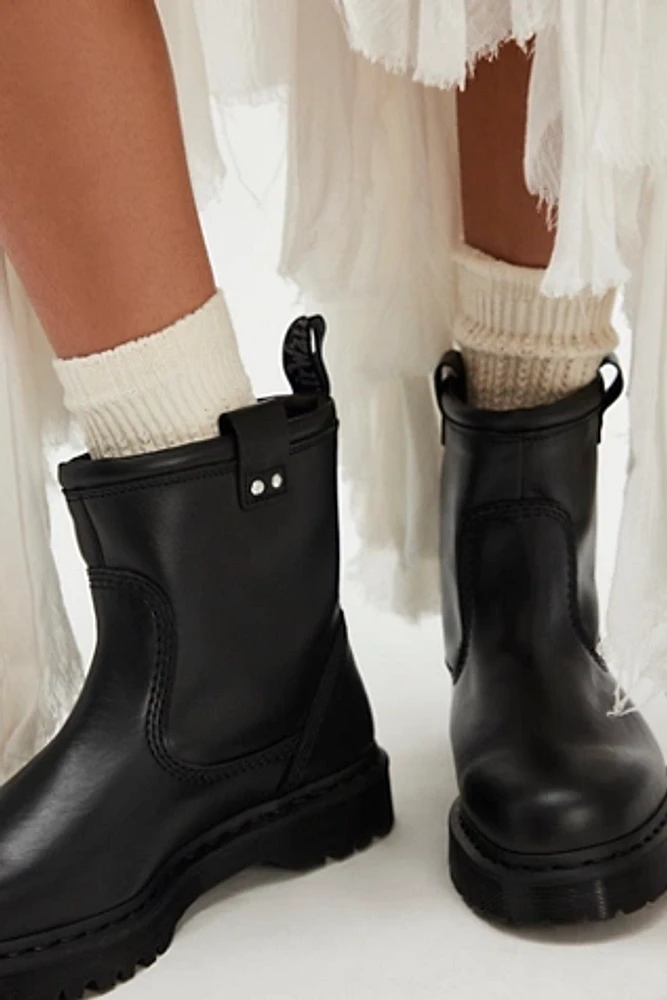 【Dr Martens】ANISTONE LOバイカーブーツ Anistone Lo Leather Biker Boots in Dark Brown | Dr. Martens
