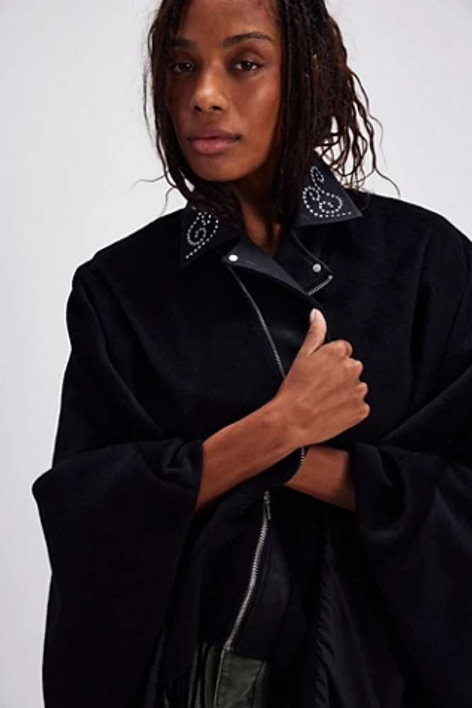 【leather poncho】 LEATHER PONCHO 67 BLACK