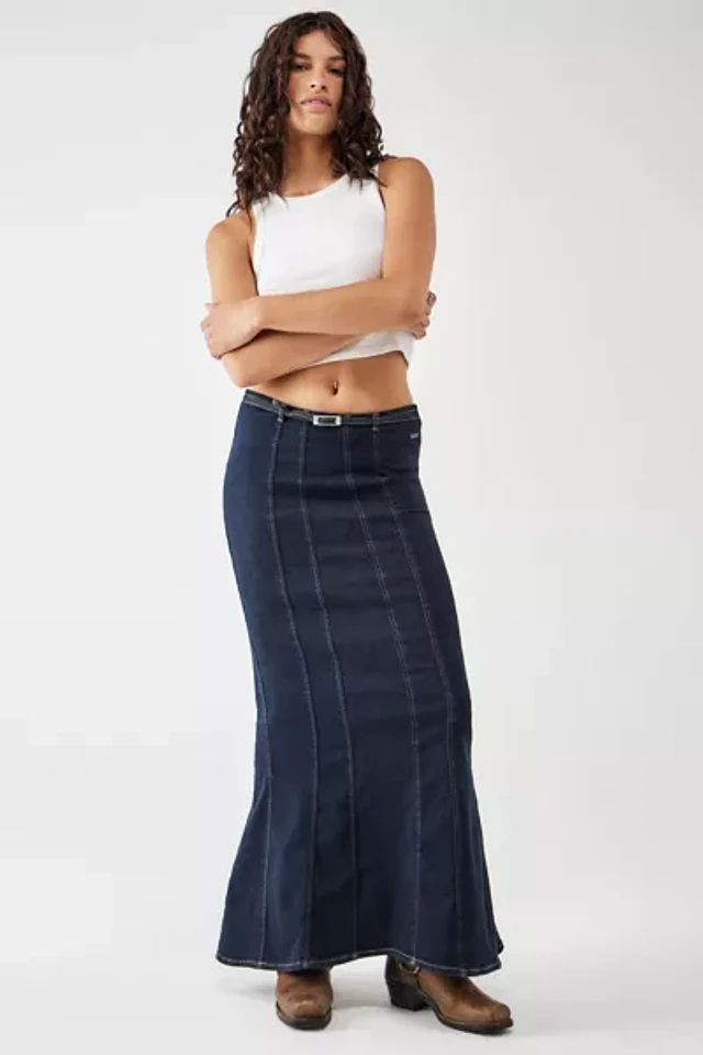 Free People ★ We The Free Catch The Sun Denim Maxi Skirt We The Free Catch The Sun Denim Maxi Skirt | Free People