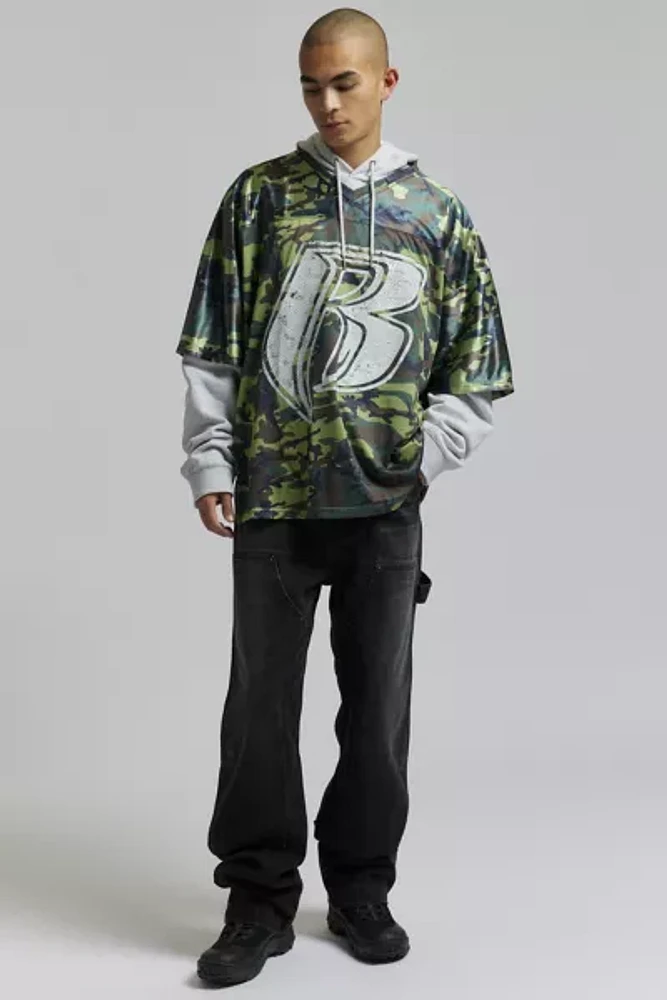 RUFF RYDERS FOOTBALL JERSEY 迷彩柄 トップス Ruff Ryders Football Jersey Mesh Tee | Urban Outfitters