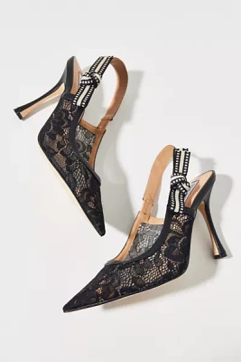 Steve Madden【新作SALE♪】THORIN ポインテッド ミュール THORIN Black Leather Rhinestones Women's Pointed Toe Mule