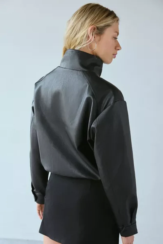 Silence + Noise Chloe Faux Leather Bomber Jacket | Pacific City
