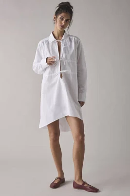 Michael Kors Striped Georgette Tie-Front Shirtdress | Square One