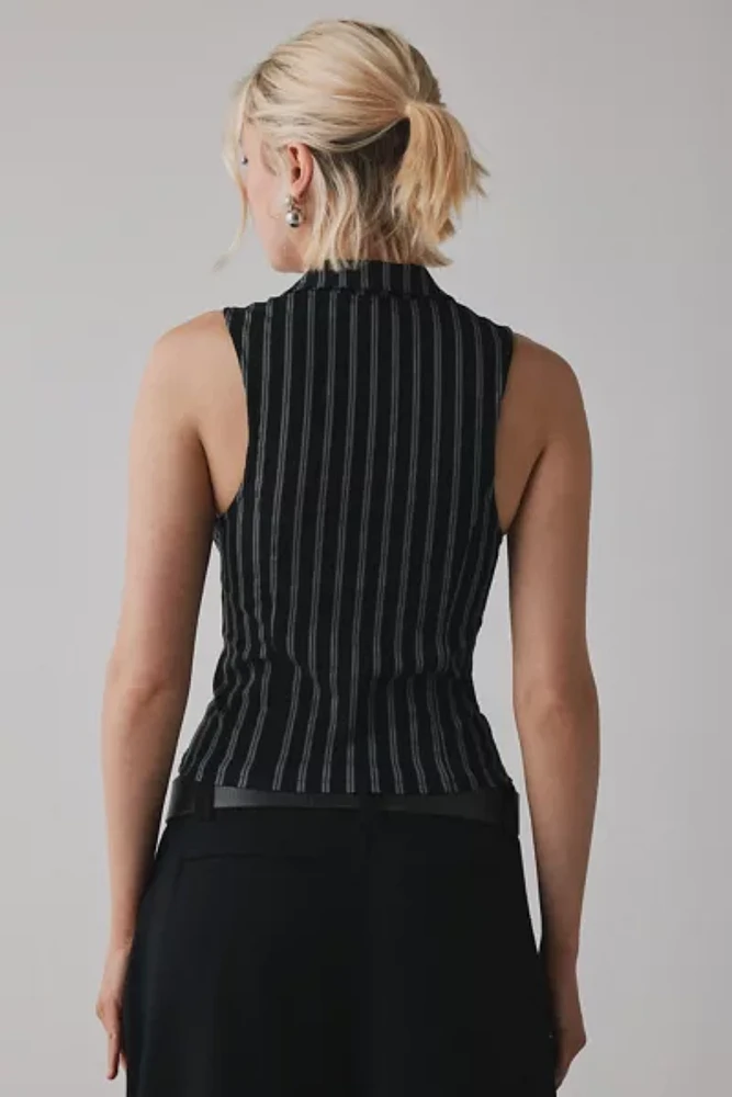トップス bajra black vest Black vest with triangular logo brand GUESS