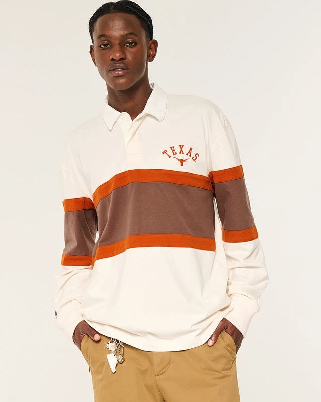 Hollister Boxy Heavyweight University of Texas Rugby Polo | Dulles