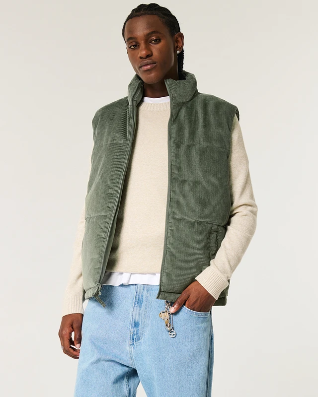 Hollister Reversible Corduroy Puffer Vest | Liberty Center