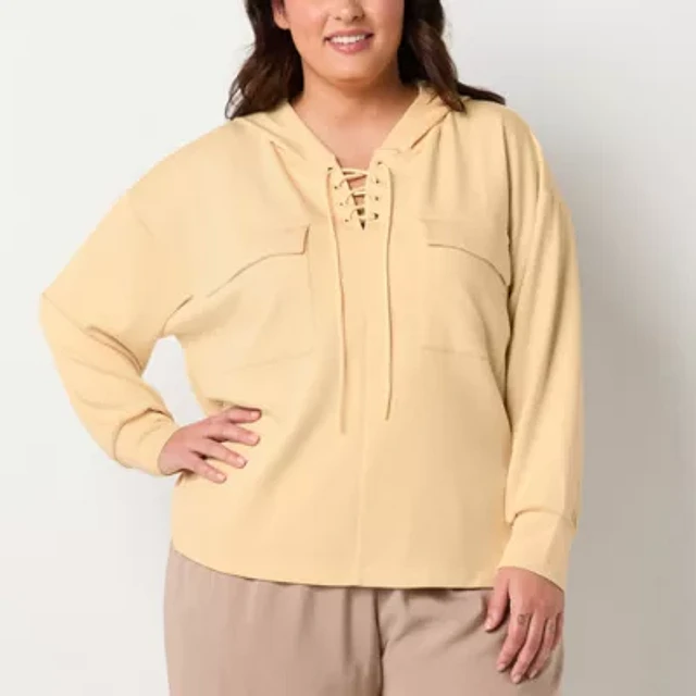 Stylus Womens Long Sleeve Plus Hoodie | MainPlace Mall