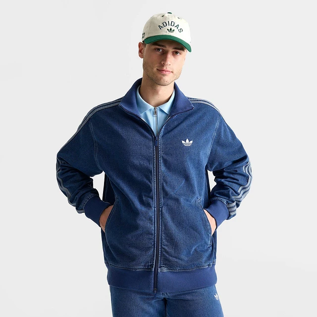 ジャケット・アウター Adidas DENIM FIREBIRD TRACKTOP L Adidas Men's adidas Originals adicolor Firebird Denim Track